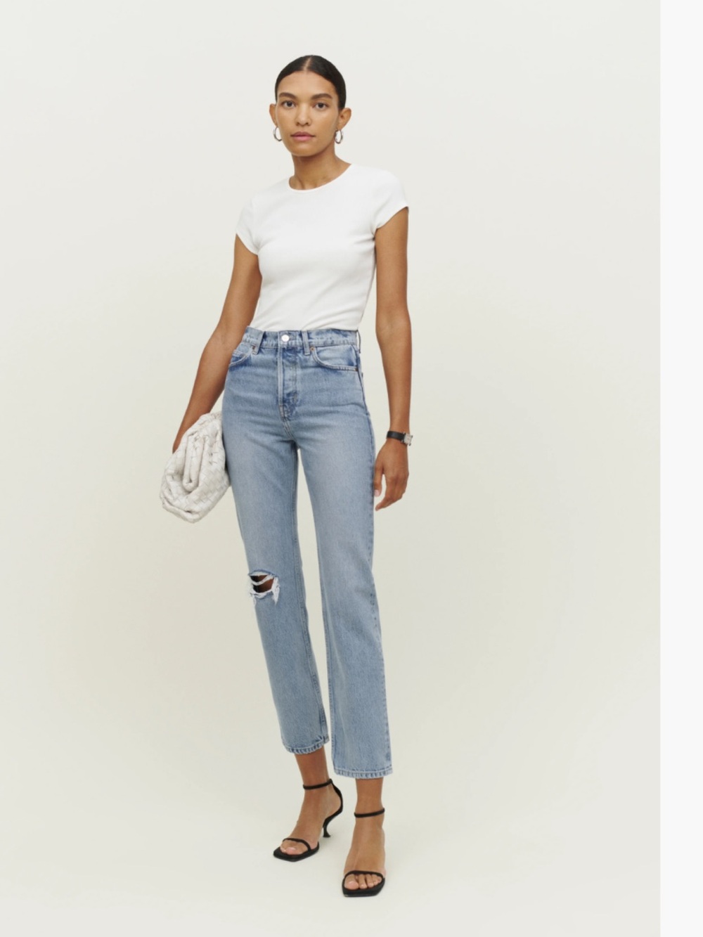 Reformation Light Blue Straight Leg Jeans